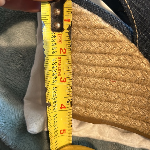 PRADA Denim Espadrille Italian Wedge Slingback Sandals-sz 39.5 (8.5-9 runs small - Picture 6 of 14